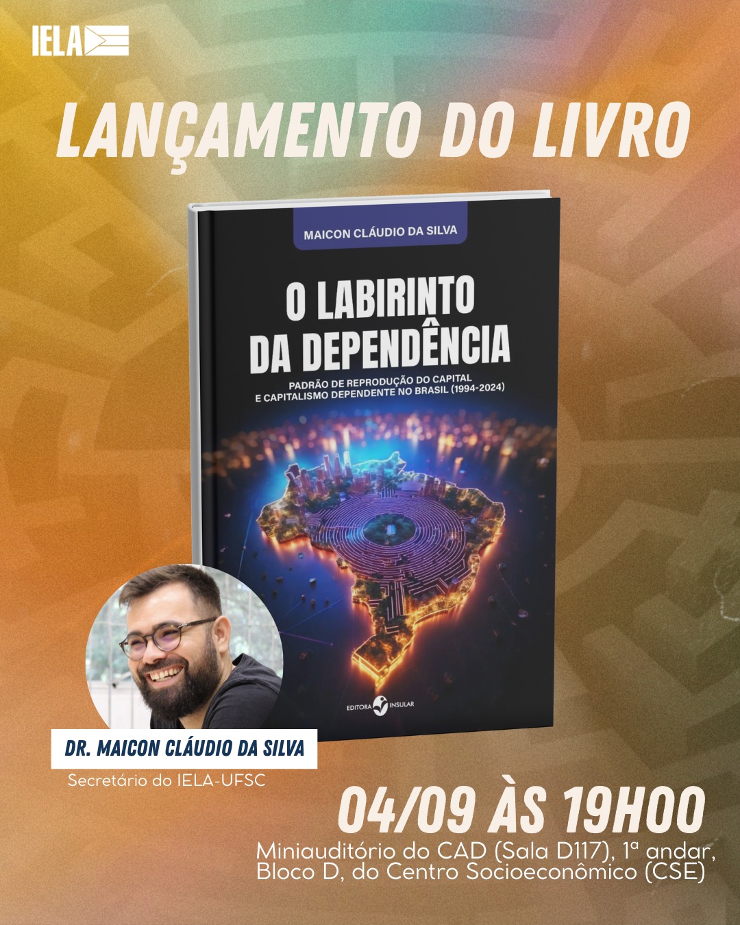 Secretário do IELA lança livro