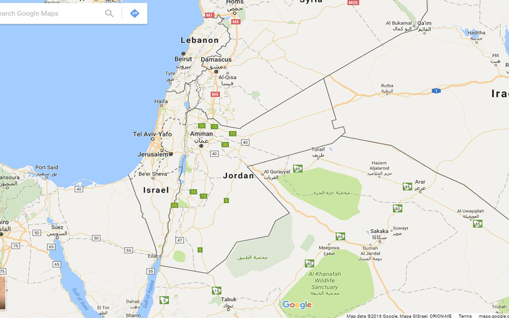 Google tira a Palestina do seu mapa