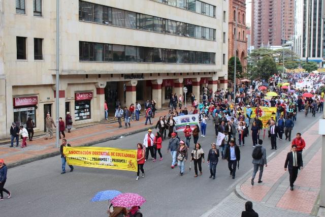 Greve dos professores na Colômbia
